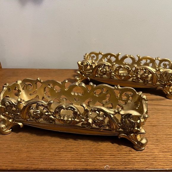 Pair of Gold Candle Holders - Picture 3 of 8